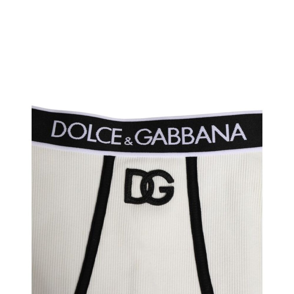Dolce & Gabbana White Cotton Logo Waistband Culotte  Women's Underwear - Picture 2 of 3